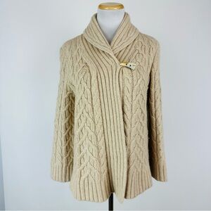 Lauren Ralph Lauren Wool Angora Cable Cardigan Sweater Size Medium